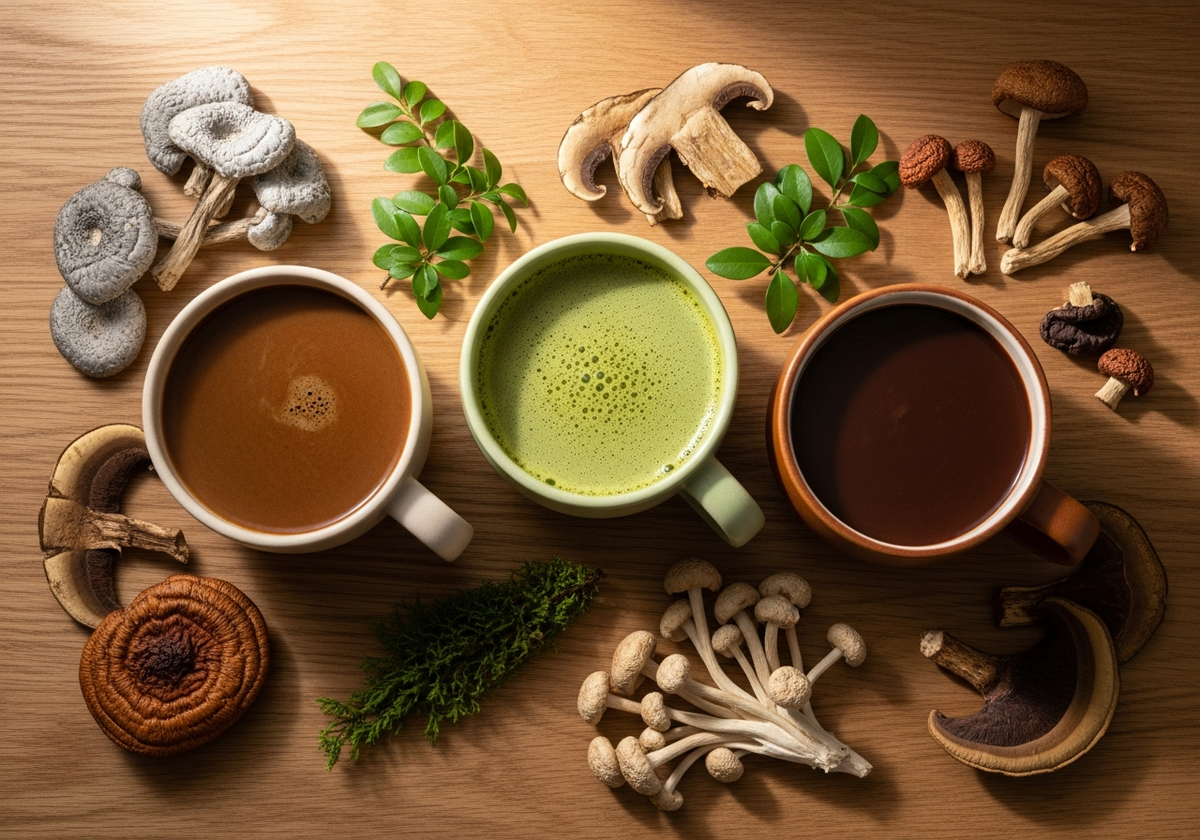 Leitfaden für adaptogene Getränke: Kaffee, Matcha und Kakao mit Pilzen